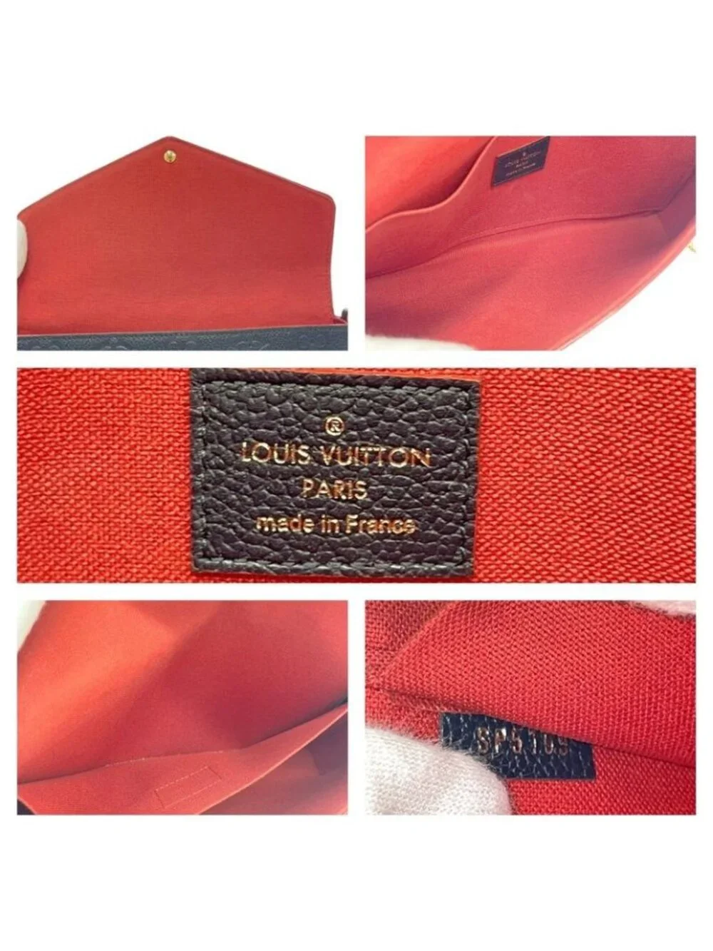 Louis Vuitton Monogram Empreinte Pochette Felicie Marine Rouge - Picture 9 of 10